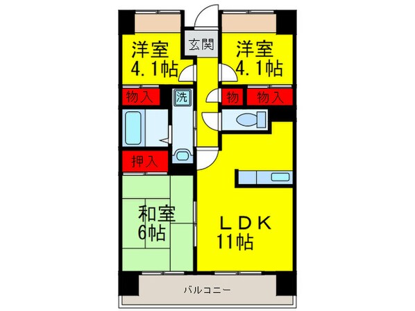 サニークレスト平野西脇の物件間取画像